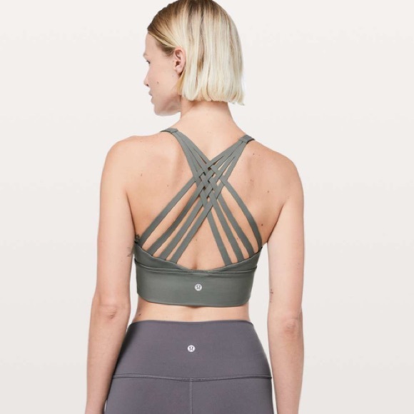 LULULEMON FREE TO BE MOVED SPORTS BRA - SIZE 6 - GREY SAGE - Picture 4 of 4
